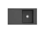 Villeroy und Boch Timeline 50 Flat Flächenbündige Spüle 33071Fi4 mit Ablaufgarnitur und Handbetätigung, Graphit