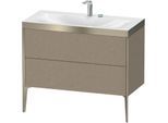 Duravit XViu Waschtisch-Unterschrank XV4711EB111P 100x48cm, 2 Auszüge, 2 Hahnlöcher, champagner matt, Rahmen P, eiche kaschmir