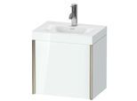 Duravit XViu Waschtisch-Unterschrank XV4631OB185C 45x33,3cm, 1 Tür, rechts, 1 Hahnloch, champagner matt, Rahmen C, weiß hochglanz