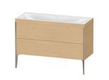 Duravit XViu Waschtisch-Unterschrank XV4712NB130C 120x48cm, 2 Schubkästen, ohne Hahnloch, champagner matt, Rahmen C, Eiche natur