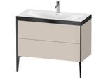 Duravit XViu Waschtisch-Unterschrank XV4711OB291P 100x48cm, 2 Auszüge, 1 Hahnloch, schwarz matt, Rahmen P, taupe matt