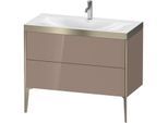 Duravit XViu Waschtisch-Unterschrank XV4711OB186P 100x48cm, 2 Auszüge, 1 Hahnloch, champagner matt, Rahmen P, cappucino hochglanz