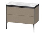 Duravit XViu Waschtisch-Unterschrank XV4711NB211P 100x48cm, 2 Auszüge, ohne Hahnloch, schwarz matt, Rahmen P, eiche kaschmir