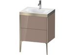 Duravit XViu Waschtisch-Unterschrank XV4709OB186P 60x48cm, 2 Auszüge, 1 Hahnloch, champagner matt, Rahmen P, cappucino hochglanz