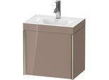Duravit XViu Waschtisch-Unterschrank XV4631OB186C 45x33,3cm, 1 Tür, rechts, 1 Hahnloch, champagner matt, Rahmen C, cappucino hochglanz