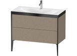 Duravit XViu Waschtisch-Unterschrank XV4711OB211P 100x48cm, 2 Auszüge, 1 Hahnloch, schwarz matt, Rahmen P, eiche kaschmir