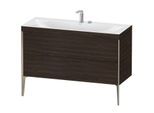 Duravit XViu Waschtisch-Unterschrank XV4712EB169C 120x48cm, 2 Schubkästen, 2 Hahnlöcher, champagner matt, Rahmen C, nussbaum gebürstet