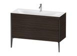 Duravit XViu Waschtisch-Unterschrank XV4712OB269C 120x48cm, 2 Schubkästen, 1 Hahnloch, schwarz matt, Rahmen C, nussbaum gebürstet