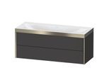 Duravit XViu Waschtisch-Unterschrank XV4617NB180P 120x48cm, 2 Schubkästen, ohne Hahnloch, champagner matt, Rahmen P, graphit supermatt