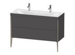 Duravit XViu Waschtisch-Unterschrank XV4713OB149C 120x48cm, 2 Auszüge, ohne Hahnloch, champagner matt, Rahmen C, graphit matt