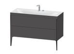 Duravit XViu Waschtisch-Unterschrank XV4712EB249C 120x48cm, 2 Schubkästen, 2 Hahnlöcher, schwarz matt, Rahmen C, graphit matt