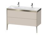 Duravit XViu Waschtisch-Unterschrank XV4713OB191P 120x48cm, 2 Auszüge, ohne Hahnloch, champagner matt, Rahmen P, taupe matt