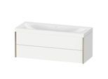 Duravit XViu Waschtisch-Unterschrank XV4617NB118C 120x48cm, 2 Schubkästen, ohne Hahnloch, champagner matt, Rahmen C, weiß matt