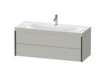 Duravit XViu Waschtisch-Unterschrank XV4617OB207C 120x48cm, 2 Schubkästen, 1 Hahnloch, schwarz matt, Rahmen C, betongrau matt
