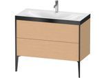 Duravit XViu Waschtisch-Unterschrank XV4711OB212P 100x48cm, 2 Auszüge, 1 Hahnloch, schwarz matt, Rahmen P, eiche gebürstet