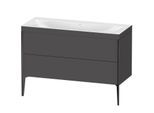 Duravit XViu Waschtisch-Unterschrank XV4712NB249C 120x48cm, 2 Schubkästen, ohne Hahnloch, schwarz matt, Rahmen C, graphit matt