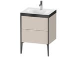 Duravit XViu Waschtisch-Unterschrank XV4709OB291P 60x48cm, 2 Auszüge, 1 Hahnloch, schwarz matt, Rahmen P, taupe matt