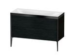 Duravit XViu Waschtisch-Unterschrank XV4712NB216P 120x48cm, 2 Schubkästen, ohne Hahnloch, schwarz matt, Rahmen P, Eiche schwarz