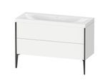 Duravit XViu Waschtisch-Unterschrank XV4712NB218C 120x48cm, 2 Schubkästen, ohne Hahnloch, schwarz matt, Rahmen C, weiß matt