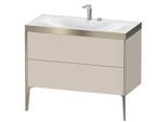 Duravit XViu Waschtisch-Unterschrank XV4711EB191P 100x48cm, 2 Auszüge, 2 Hahnlöcher, champagner matt, Rahmen P, taupe matt
