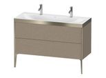 Duravit XViu Waschtisch-Unterschrank XV4713OB111P 120x48cm, 2 Auszüge, ohne Hahnloch, champagner matt, Rahmen P, eiche kaschmir