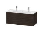 Duravit XViu Waschtisch-Unterschrank XV4618OB269C 120x48cm, 2 Schubkästen, schwarz matt, Rahmen C, nussbaum gebürstet