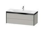 Duravit XViu Waschtisch-Unterschrank XV4617OB207P 120x48cm, 2 Schubkästen, 1 Hahnloch, schwarz matt, Rahmen P, betongrau matt