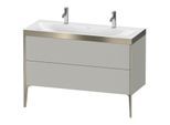 Duravit XViu Waschtisch-Unterschrank XV4713OB180P 120x48cm, 2 Auszüge, ohne Hahnloch, champagner matt, Rahmen P, graphit supermatt
