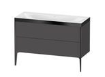 Duravit XViu Waschtisch-Unterschrank XV4712NB249P 120x48cm, 2 Schubkästen, ohne Hahnloch, schwarz matt, Rahmen P, graphit matt