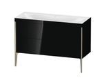 Duravit XViu Waschtisch-Unterschrank XV4712NB140C 120x48cm, 2 Schubkästen, ohne Hahnloch, champagner matt, Rahmen C, schwarz hochglanz