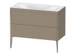 Duravit XViu Waschtisch-Unterschrank XV4711NB111C 100x48cm, 2 Auszüge, ohne Hahnloch, champagner matt, Rahmen C, eiche kaschmir