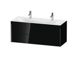 Duravit XViu Waschtisch-Unterschrank XV4618OB240C 120x48cm, 2 Schubkästen, schwarz matt, Rahmen C, schwarz hochglanz
