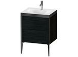 Duravit XViu Waschtisch-Unterschrank XV4709OB216P 60x48cm, 2 Auszüge, 1 Hahnloch, schwarz matt, Rahmen P, Eiche schwarz