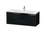 Duravit XViu Waschtisch-Unterschrank XV4617OB216P 120x48cm, 2 Schubkästen, 1 Hahnloch, schwarz matt, Rahmen P, Eiche schwarz
