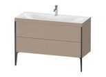 Duravit XViu Waschtisch-Unterschrank XV4712OB275C 120x48cm, 2 Schubkästen, 1 Hahnloch, schwarz matt, Rahmen C, leinen