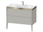 Duravit XViu Waschtisch-Unterschrank XV4711OB180C 100x48cm, 2 Auszüge, 1 Hahnloch, champagner matt, Rahmen C, graphit supermatt