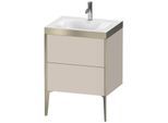 Duravit XViu Waschtisch-Unterschrank XV4709OB191P 60x48cm, 2 Auszüge, 1 Hahnloch, champagner matt, Rahmen P, taupe matt