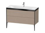 Duravit XViu Waschtisch-Unterschrank XV4712OB275P 120x48cm, 2 Schubkästen, 1 Hahnloch, schwarz matt, Rahmen P, leinen