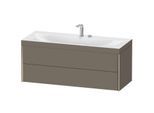 Duravit XViu Waschtisch-Unterschrank XV4617EB190C 120x48cm, 2 Schubkästen, 2 Hahnlöcher, champagner matt, Rahmen C, flannel grey seidenmatt