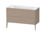 Duravit XViu Waschtisch-Unterschrank XV4712NB175C 120x48cm, 2 Schubkästen, ohne Hahnloch, champagner matt, Rahmen C, leinen