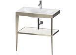Duravit XViu Möbelwaschtisch-Kombination XV4715OB185 80 x 48 cm, 1 Hahnloch, weiß hochglanz, mit Metallkonsole, champagner matt
