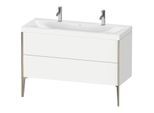 Duravit XViu Waschtisch-Unterschrank XV4713OB118C 120x48cm, 2 Auszüge, ohne Hahnloch, champagner matt, Rahmen C, weiß matt
