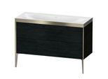 Duravit XViu Waschtisch-Unterschrank XV4712NB116P 120x48cm, 2 Schubkästen, ohne Hahnloch, champagner matt, Rahmen P, Eiche schwarz