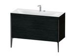 Duravit XViu Waschtisch-Unterschrank XV4712EB216C 120x48cm, 2 Schubkästen, 2 Hahnlöcher, schwarz matt, Rahmen C, Eiche schwarz
