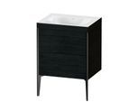 Duravit XViu Waschtisch-Unterschrank XV4709NB216C 60x48cm, 2 Auszüge, ohne Hahnloch, schwarz matt, Rahmen C, Eiche schwarz