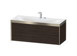 Duravit XViu Waschtisch-Unterschrank XV4617EB169P 120x48cm, 2 Schubkästen, 2 Hahnlöcher, champagner matt, Rahmen P, nussbaum gebürstet