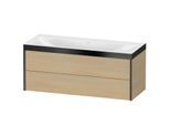 Duravit XViu Waschtisch-Unterschrank XV4617NB271P 120x48cm, 2 Schubkästen, ohne Hahnloch, schwarz matt, Rahmen P, mediterrane eiche