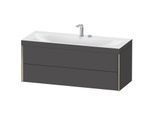 Duravit XViu Waschtisch-Unterschrank XV4617EB149C 120x48cm, 2 Schubkästen, 2 Hahnlöcher, champagner matt, Rahmen C, graphit matt