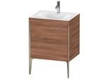 Duravit XViu Waschtisch-Unterschrank XV4709OB179C 60x48cm, 2 Auszüge, 1 Hahnloch, champagner matt, Rahmen C, nussbaum natur