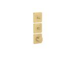 Hansgrohe Axor Citterio C Thermostatmodul 380/120, 49711250 cubic cut, Brushed Gold Optic, Unterputz, mit Rosetten